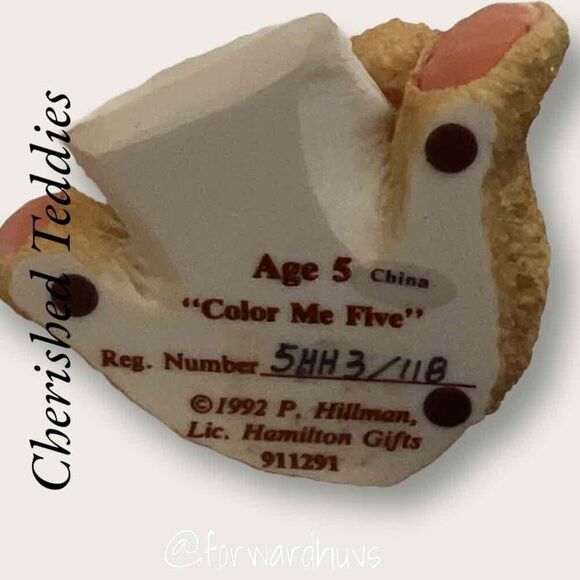 Cherished Teddies Club Figurine 'Color Me Five’ - Picture 6 of 8